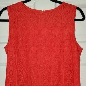 Bright Red/Orange Lace Dress